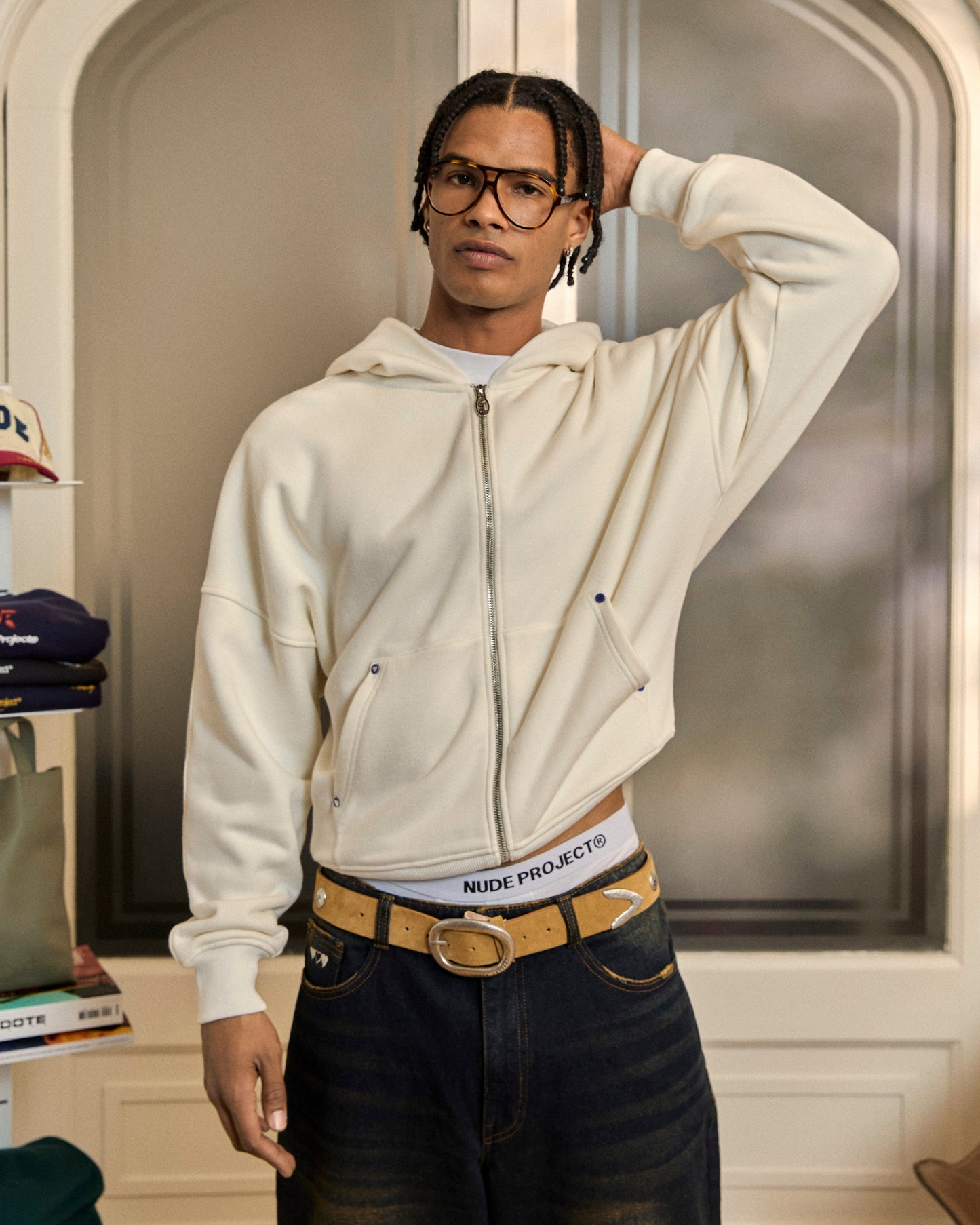 Beast Zip-Up Hoodie Marshmallow