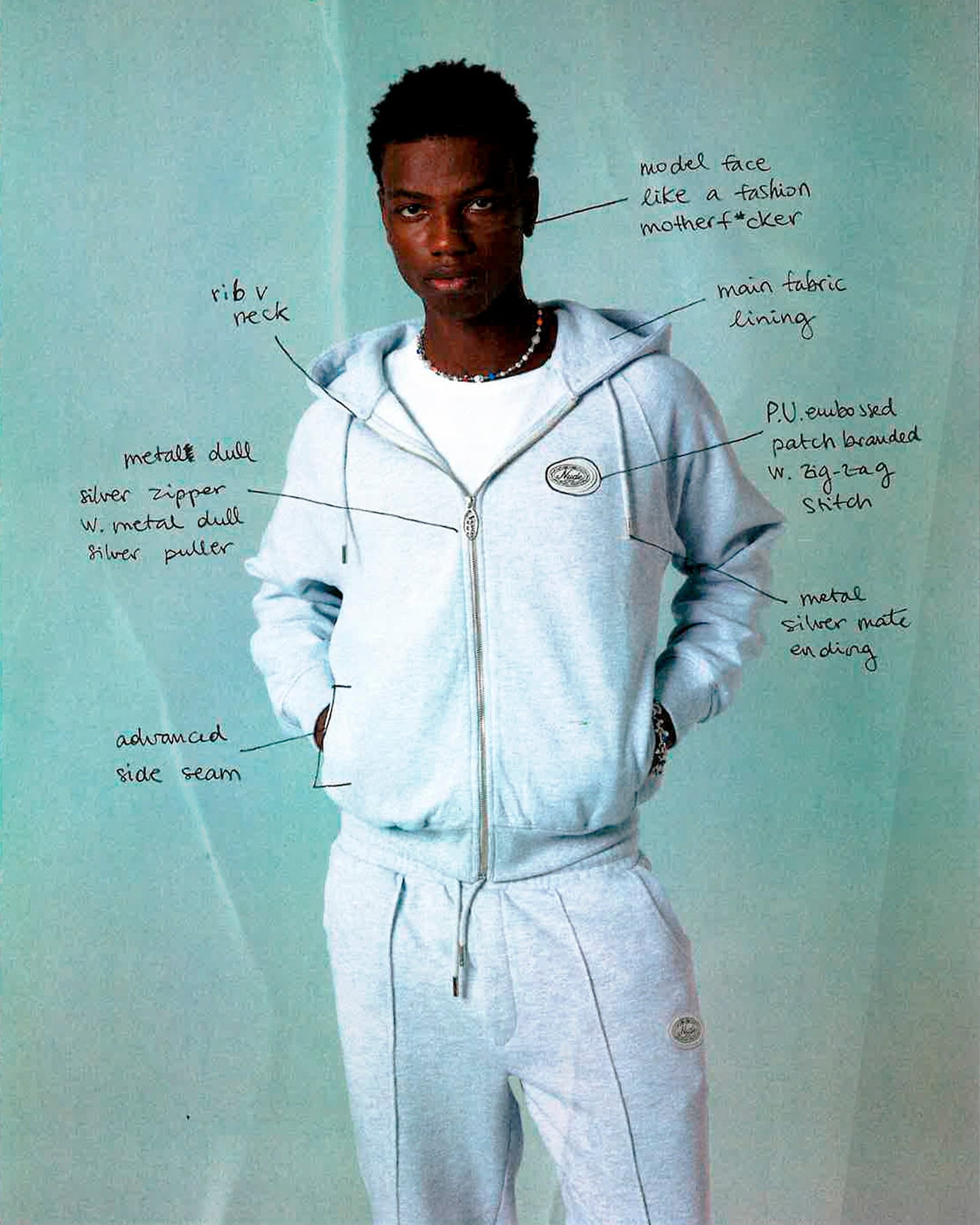 Essentials Zip-Up Hoodie Grey Melange
