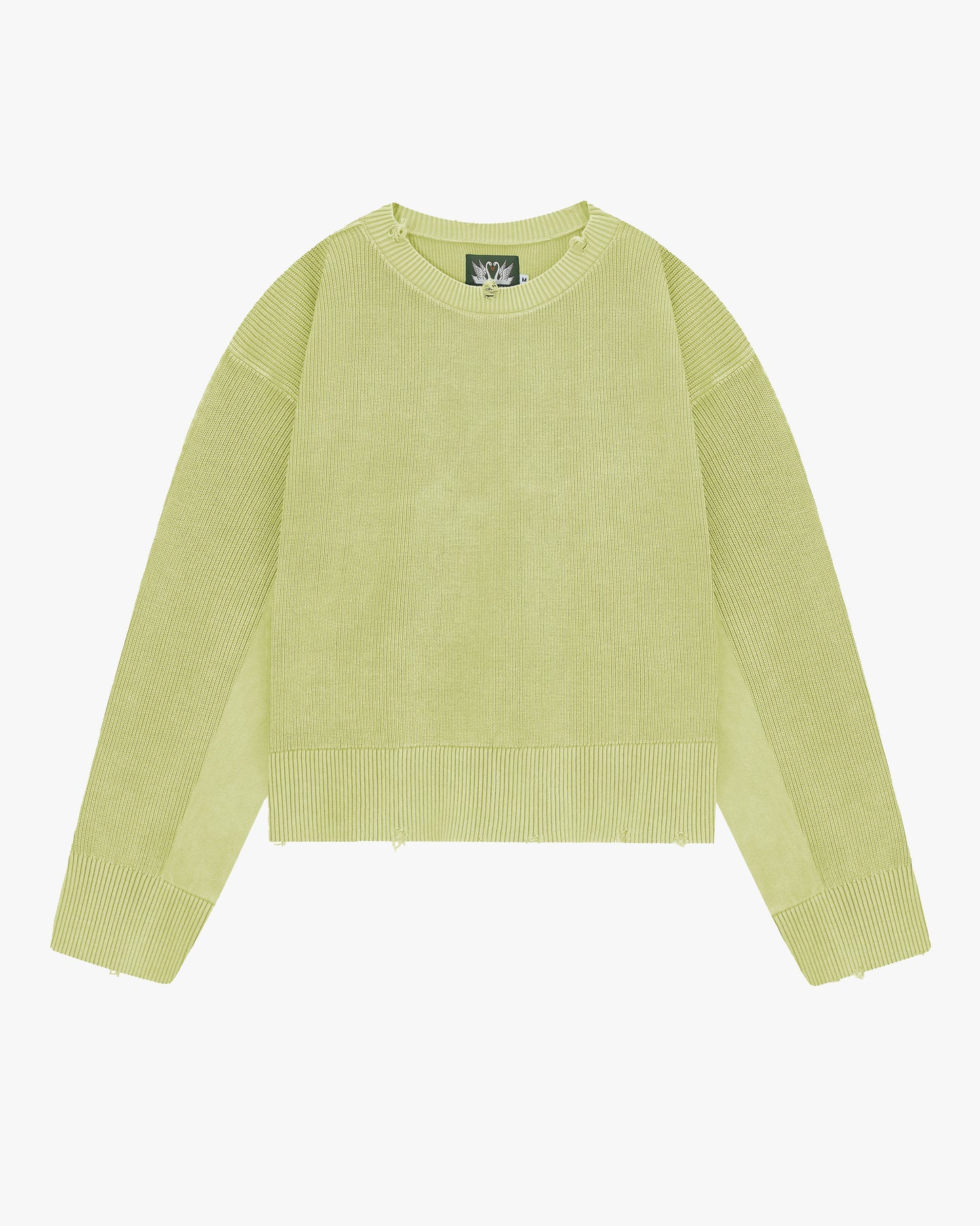 Perfect Cropped Knit Sweater Lime