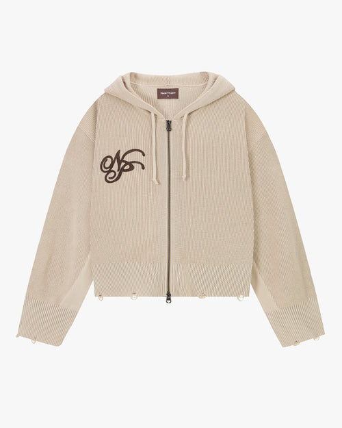 Besito Knit Zip-Up Beige