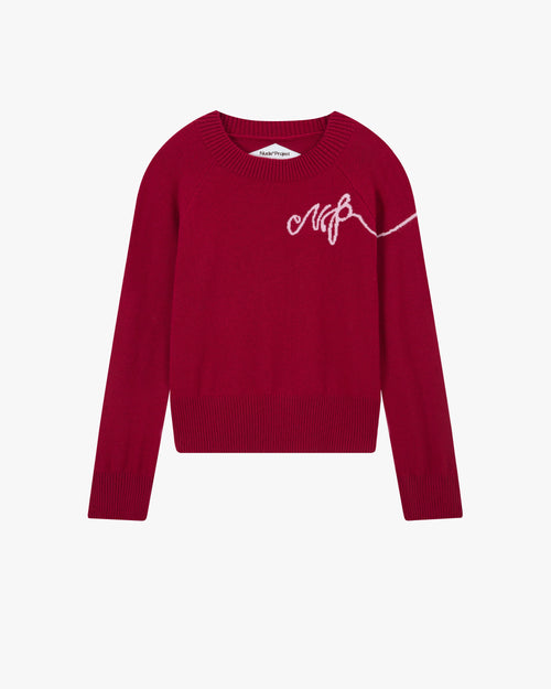 Busy Knit Sweater Red
