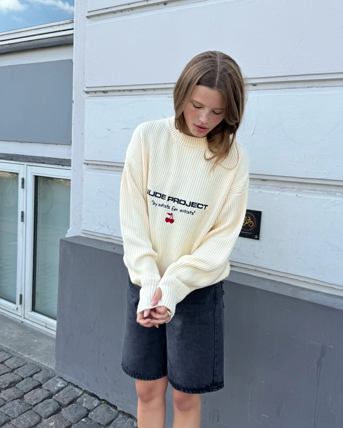 Wavy Knit Sweater Off-White