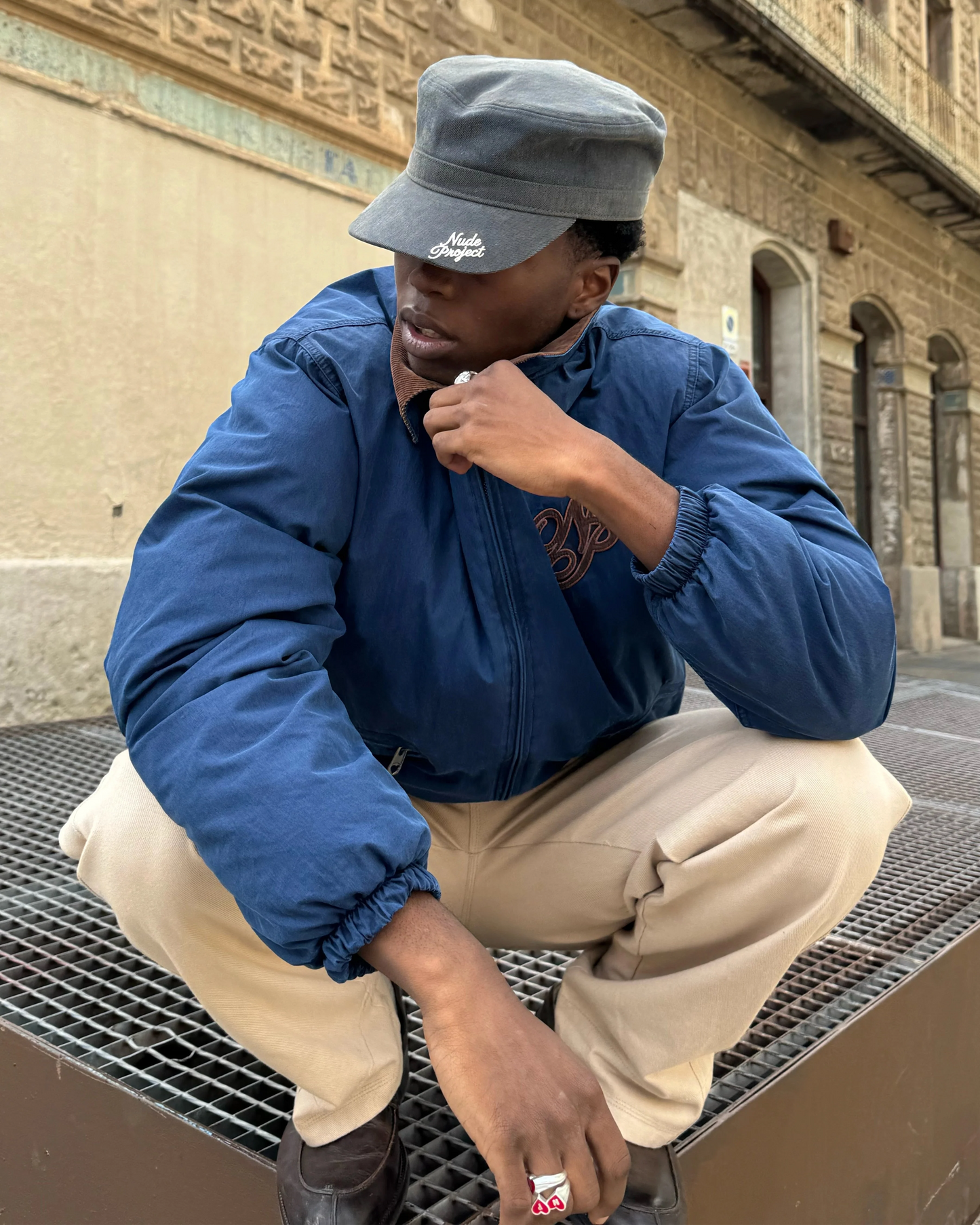 Velvet Denim Cap