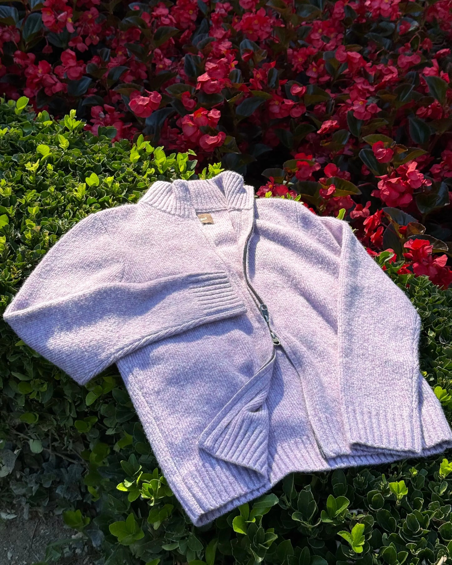 Sweet Zip-up Knit Lilac