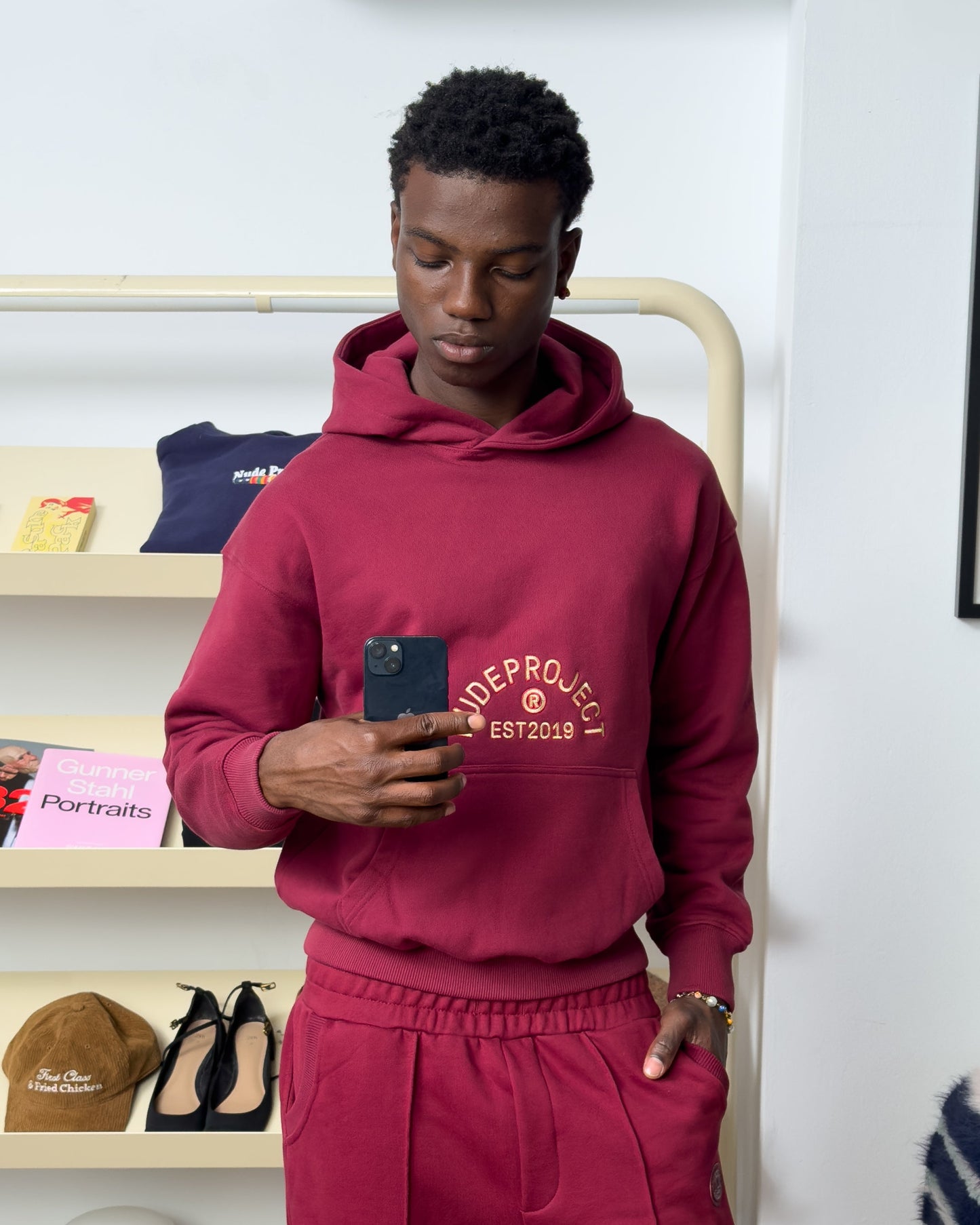 Swans Hoodie Burgundy