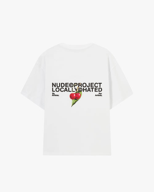 Locally Hated Cherry Tee White