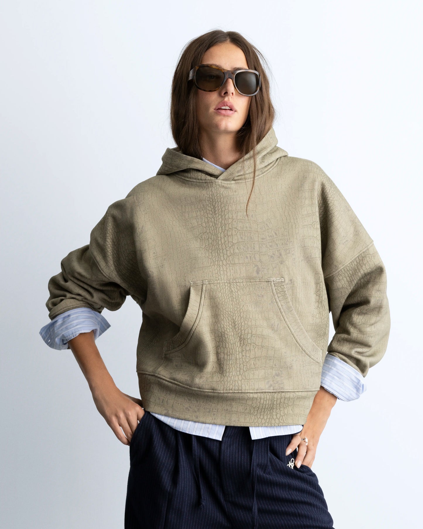 Croco  Hoodie Green