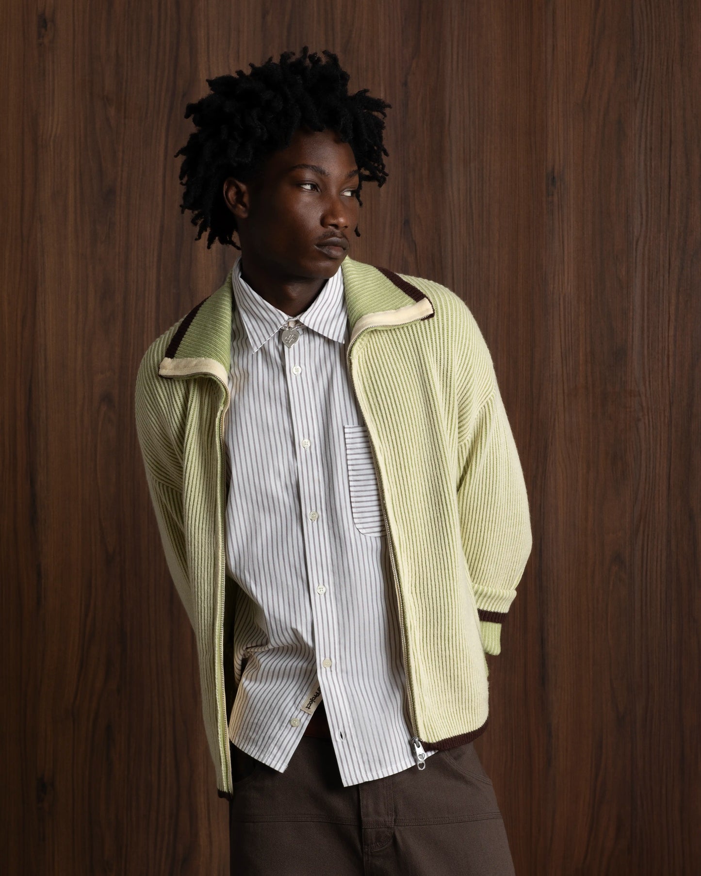 Classy Zip-Up Knit Cardigan Yellow