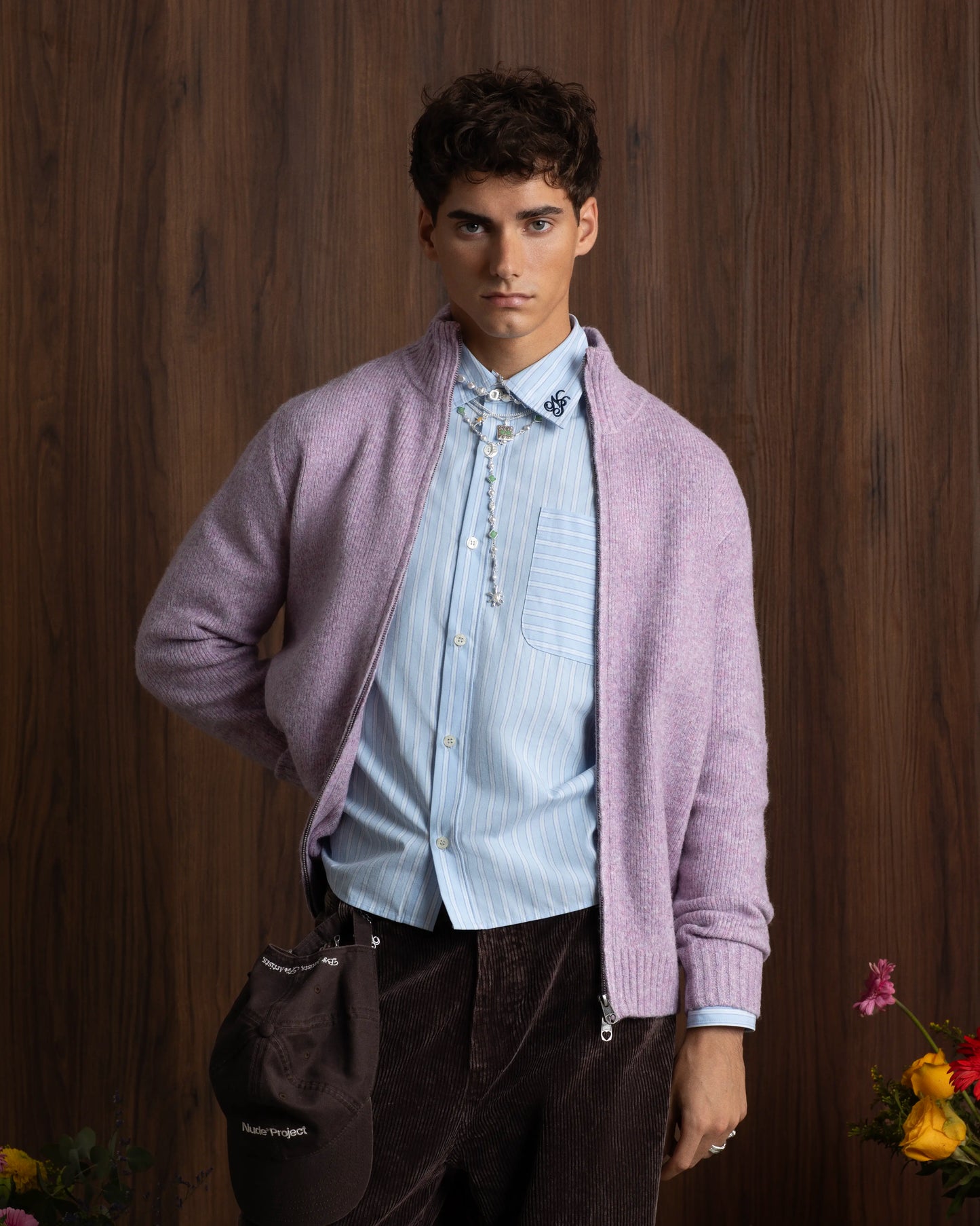 Sweet Zip-up Knit Lilac