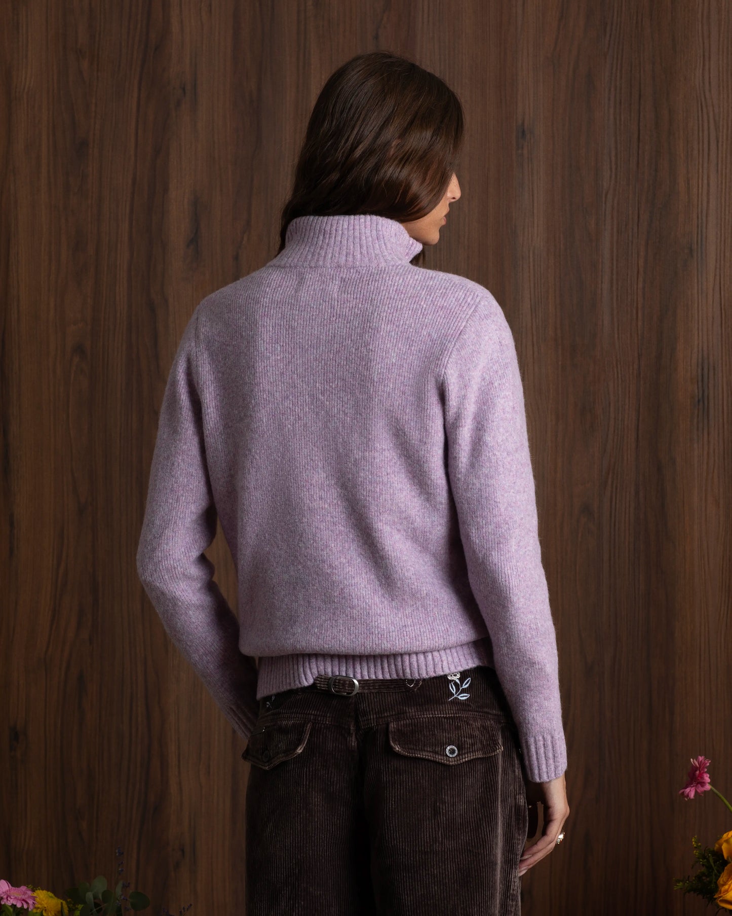 Sweet Zip-up Knit Lilac