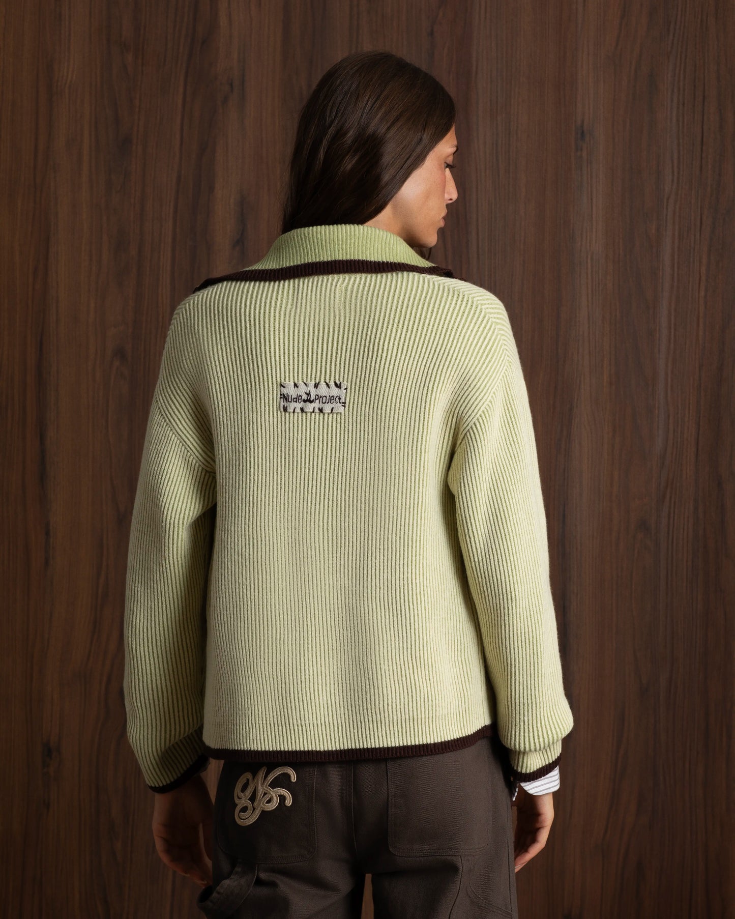 Classy Zip-Up Knit Cardigan Yellow