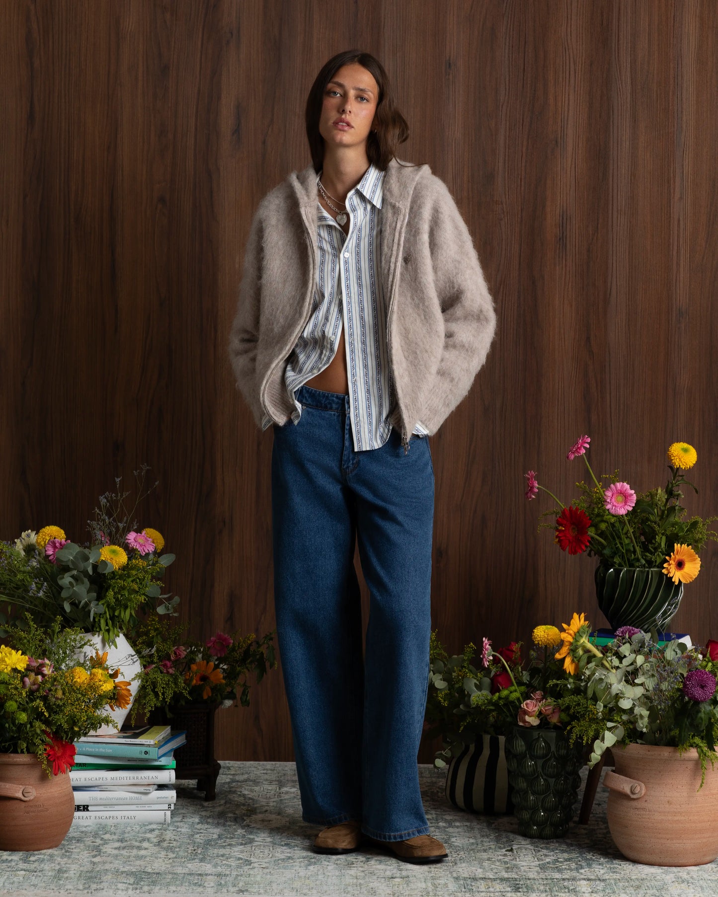 Alpachino Zip-Up Knit Beige