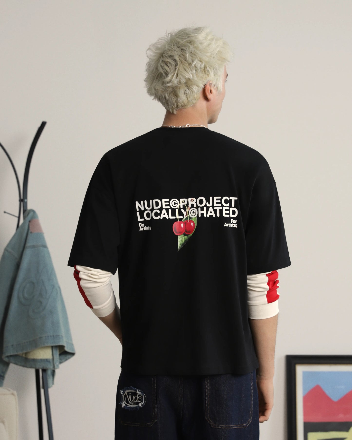 Locally Hated Cherry Tee Black