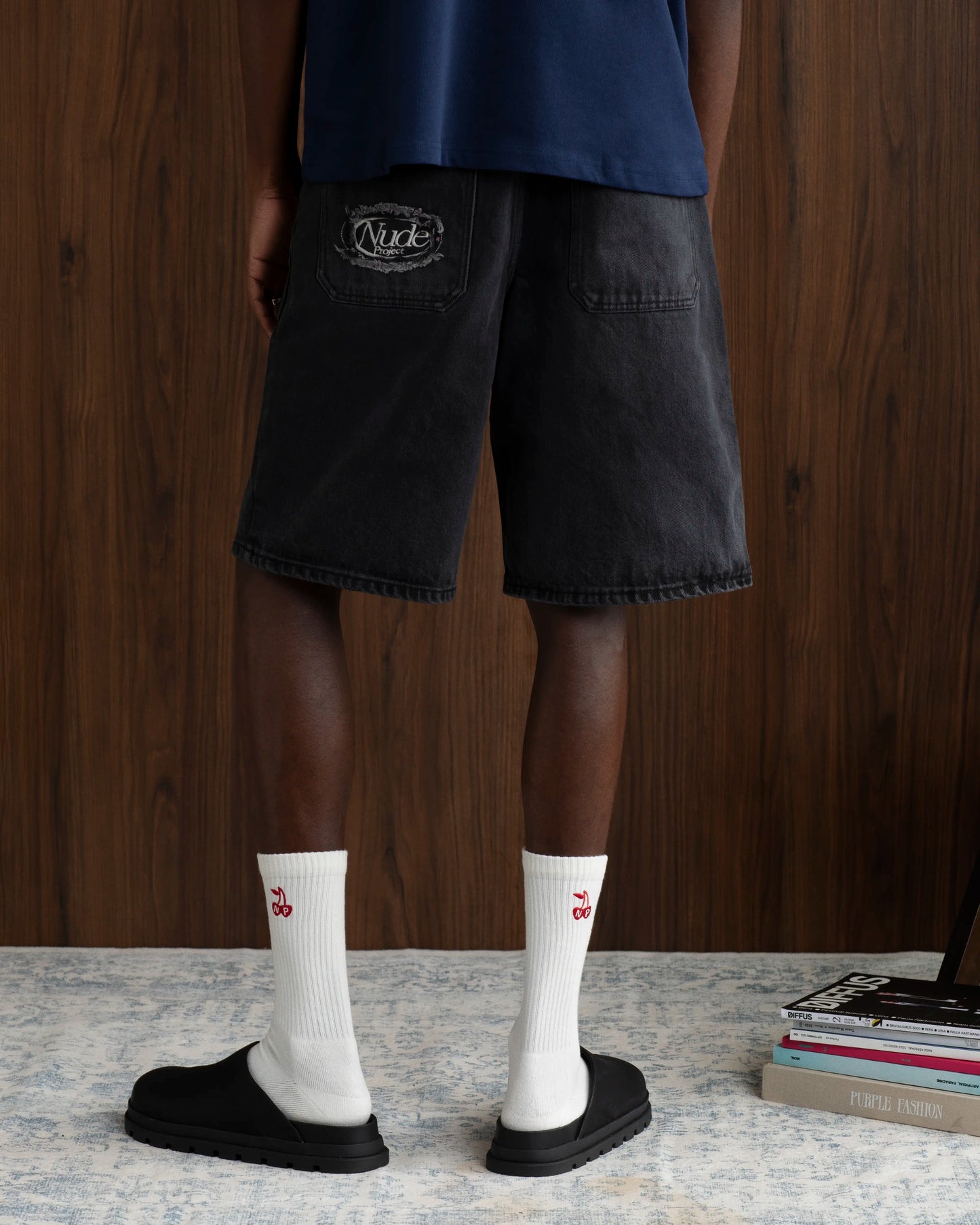 Basic Denim Shorts Black