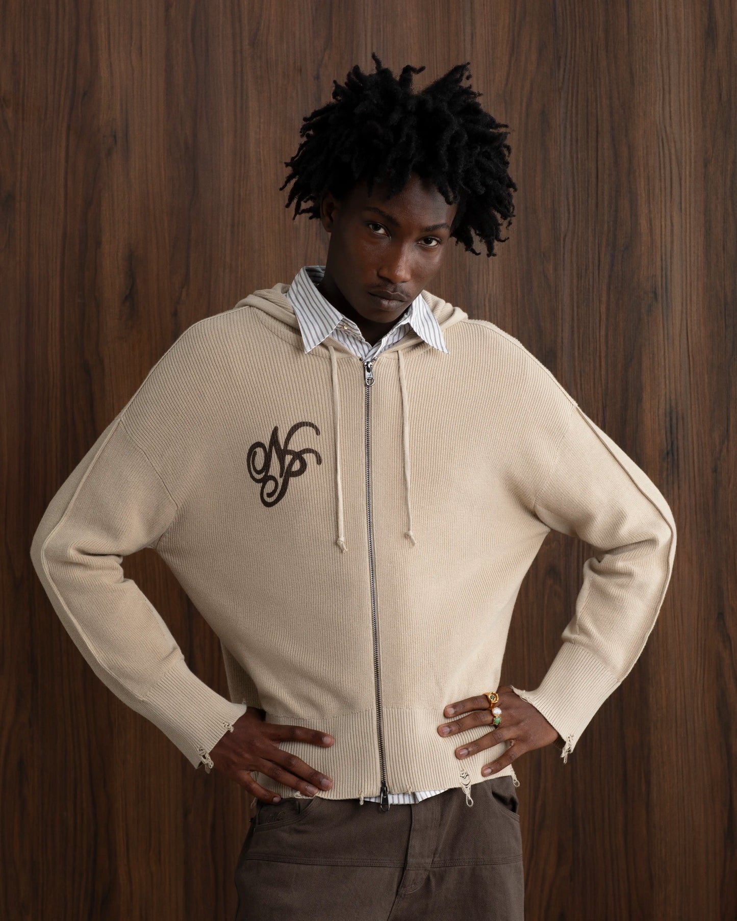 Besito Knit Zip-Up Beige