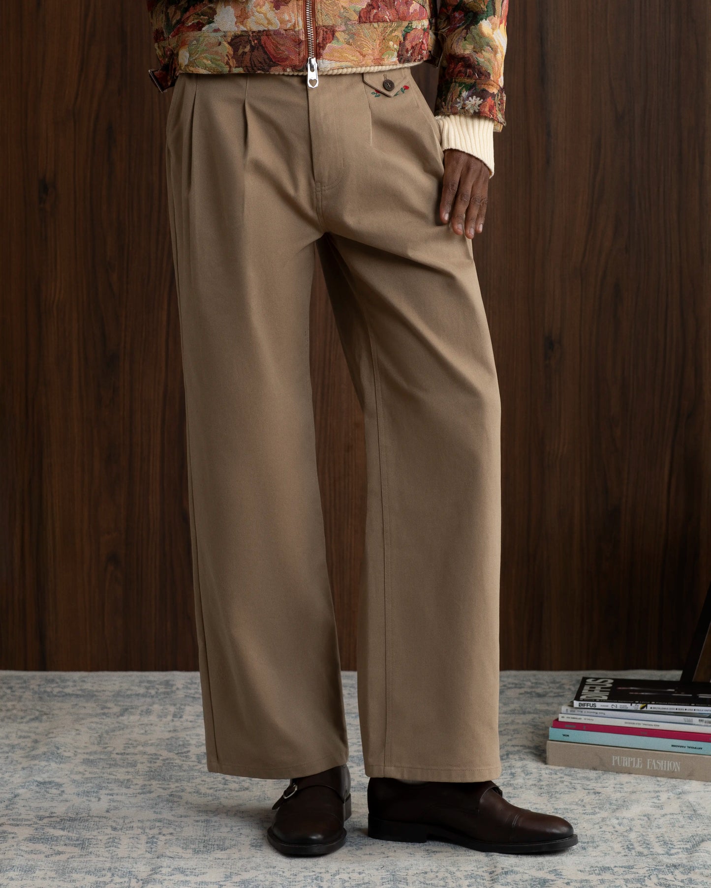 Vinyl Chino Pants Beige
