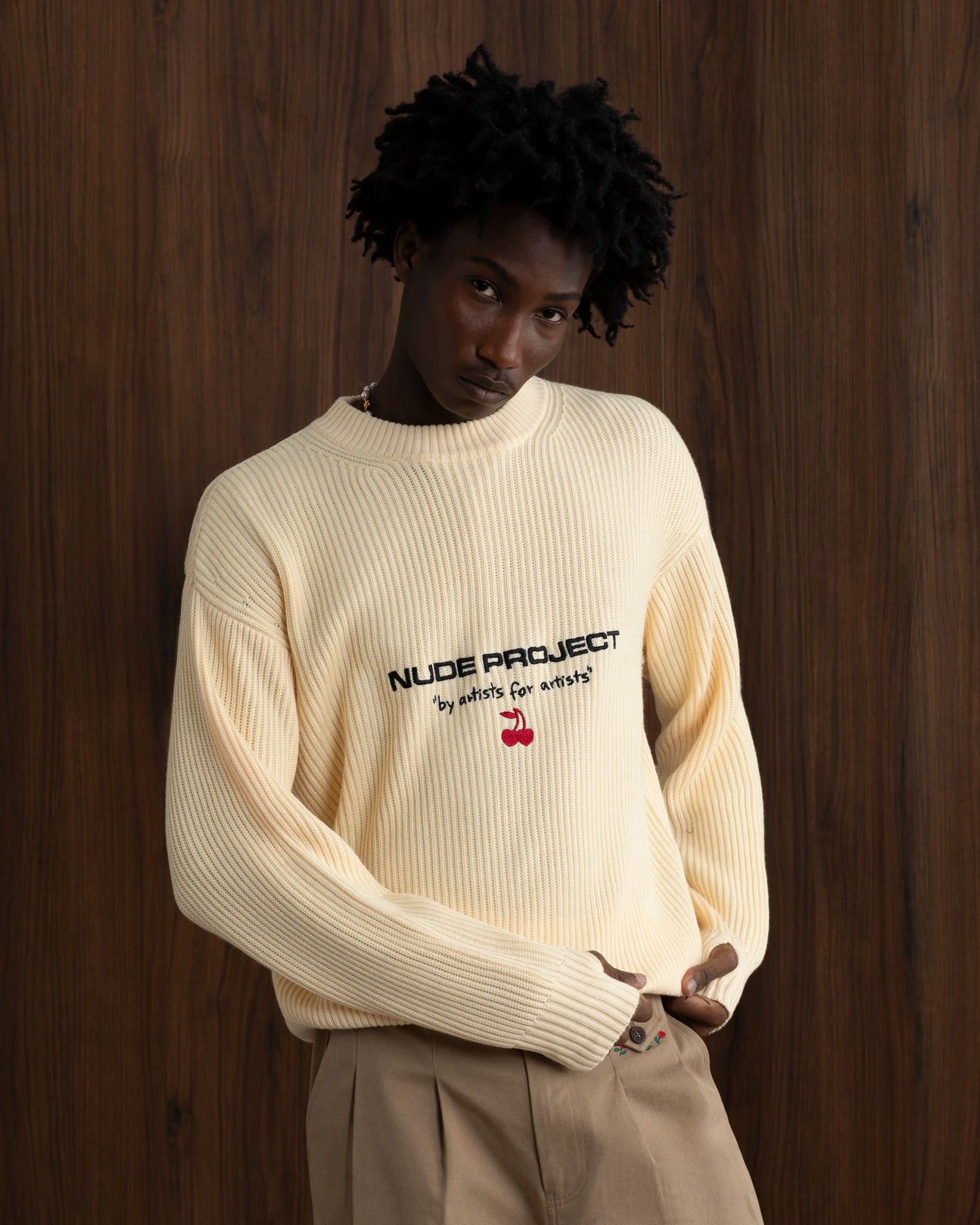 Wavy Knit Sweater Off-White