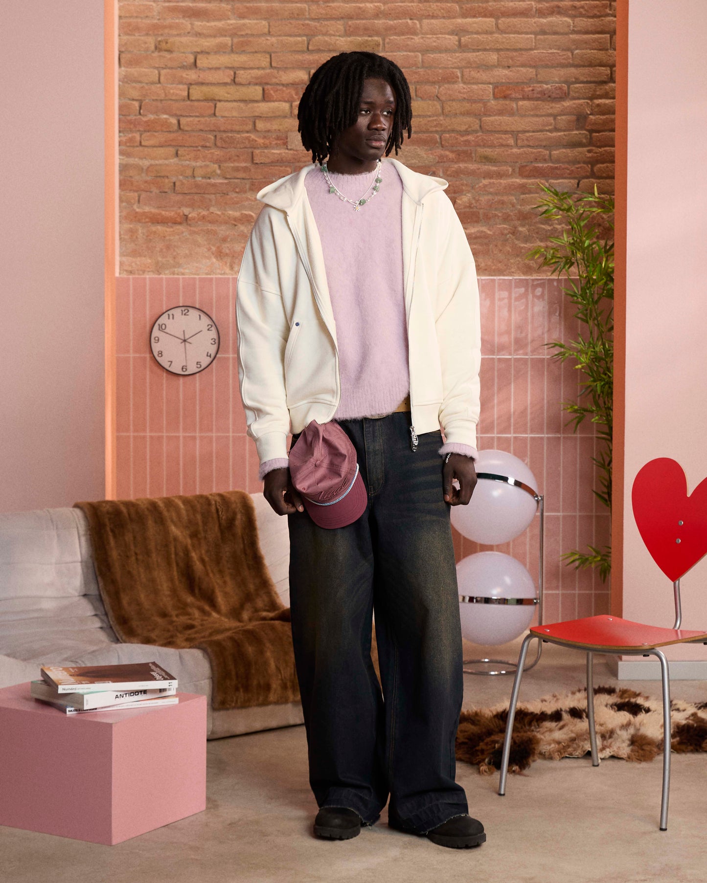 Beast Zip-Up Hoodie Marshmallow