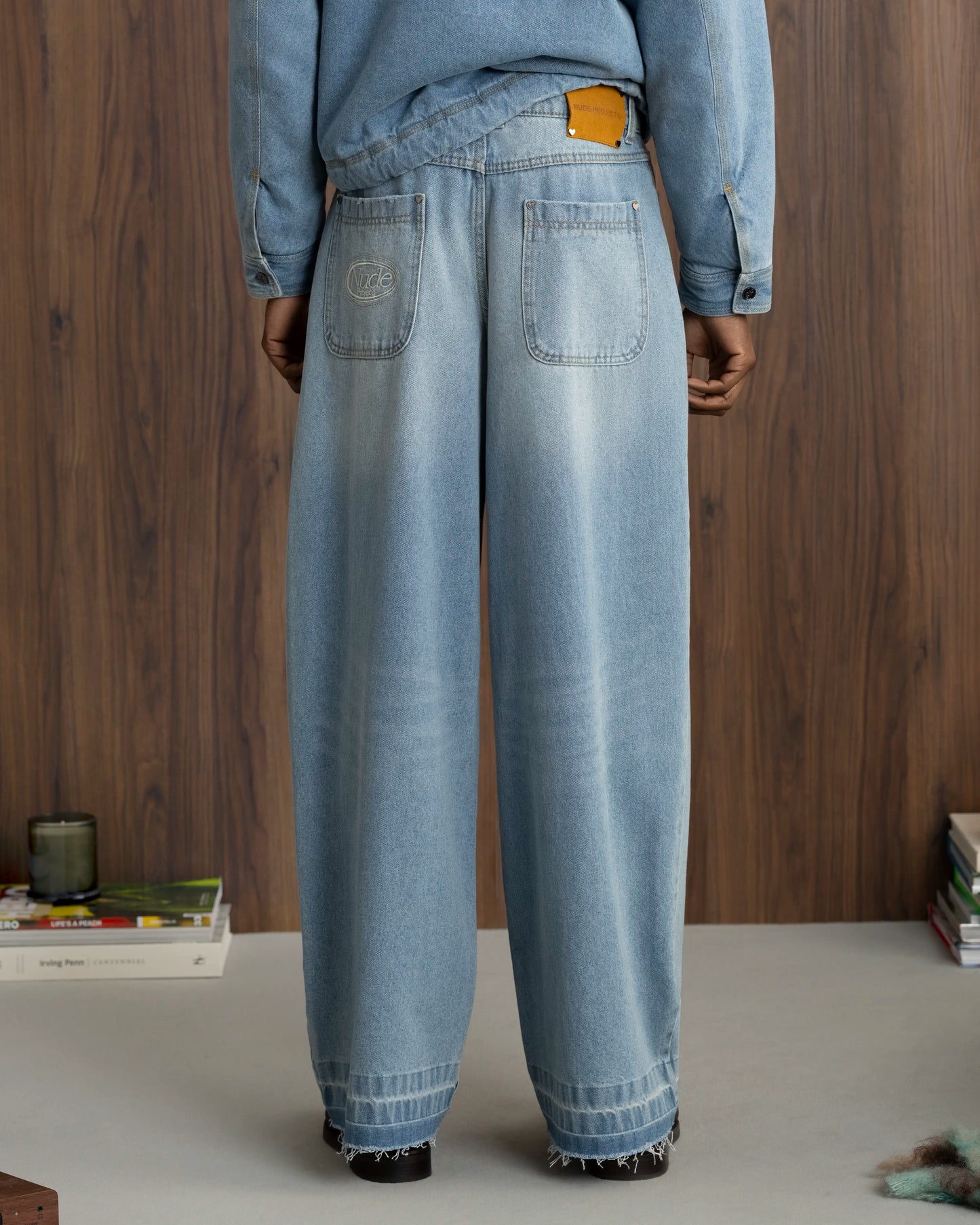 Old Baggy Denim Fantasy Jewel Flowers
