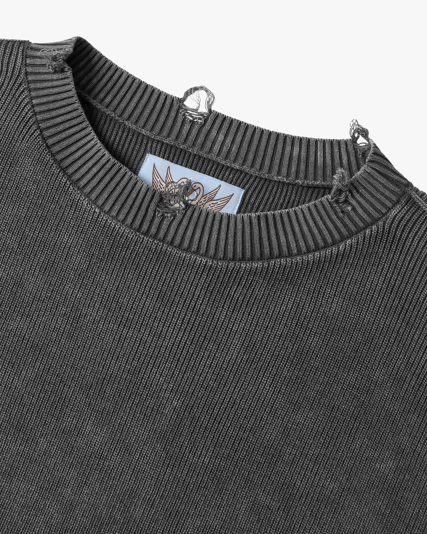 Perfect Cropped Knit Sweater Ash