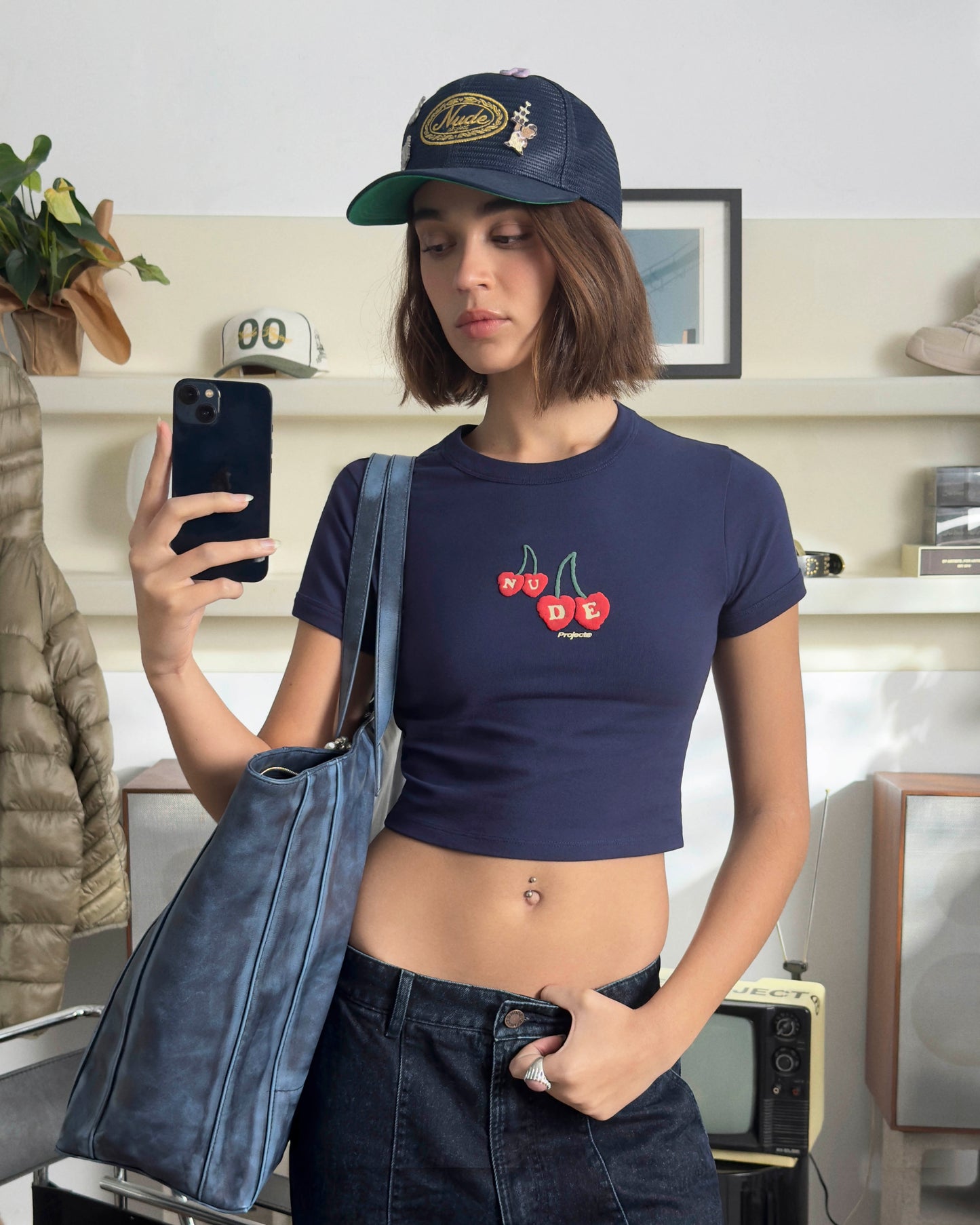 Cerise Top Navy