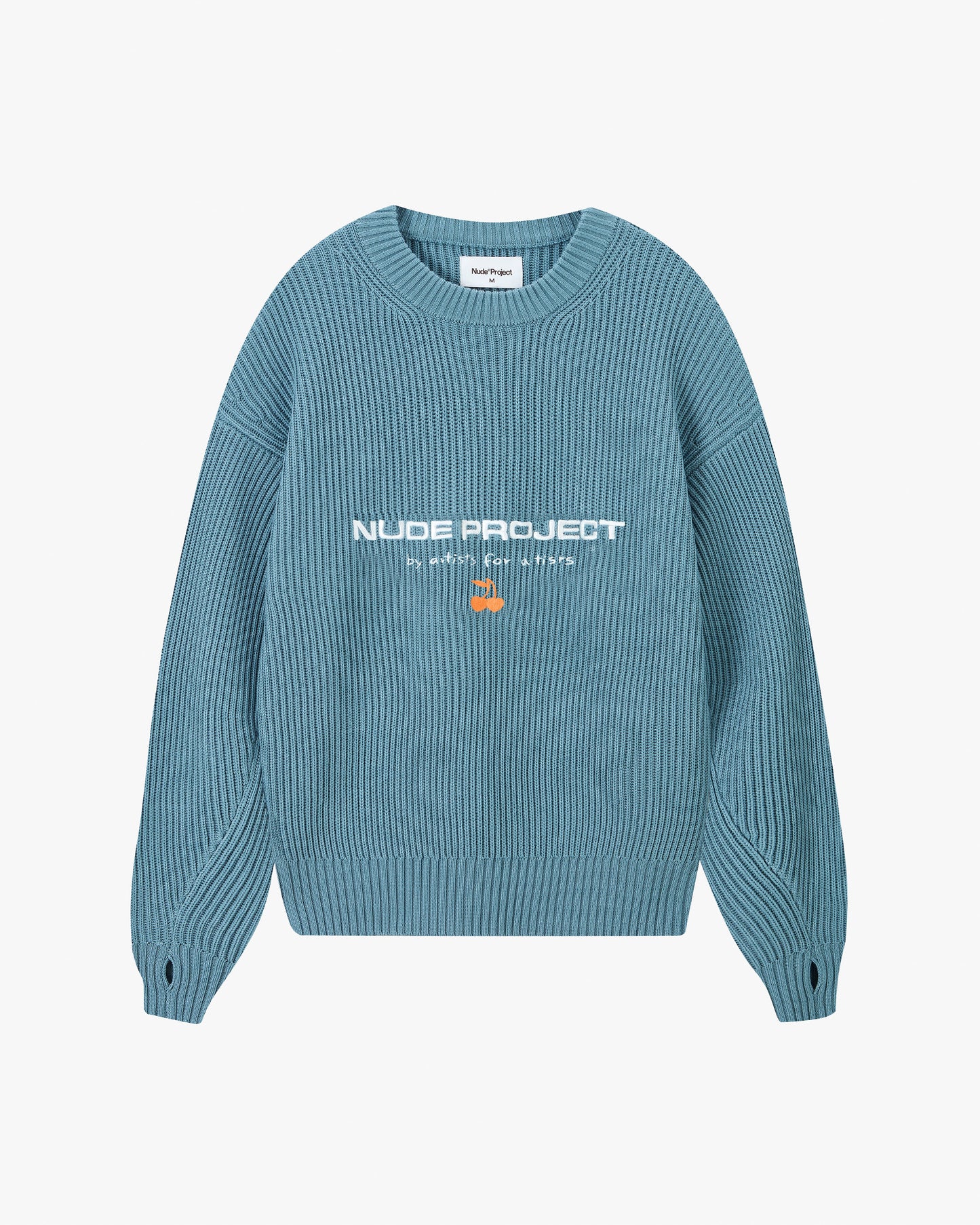 Wavy Knit Sweater Blue
