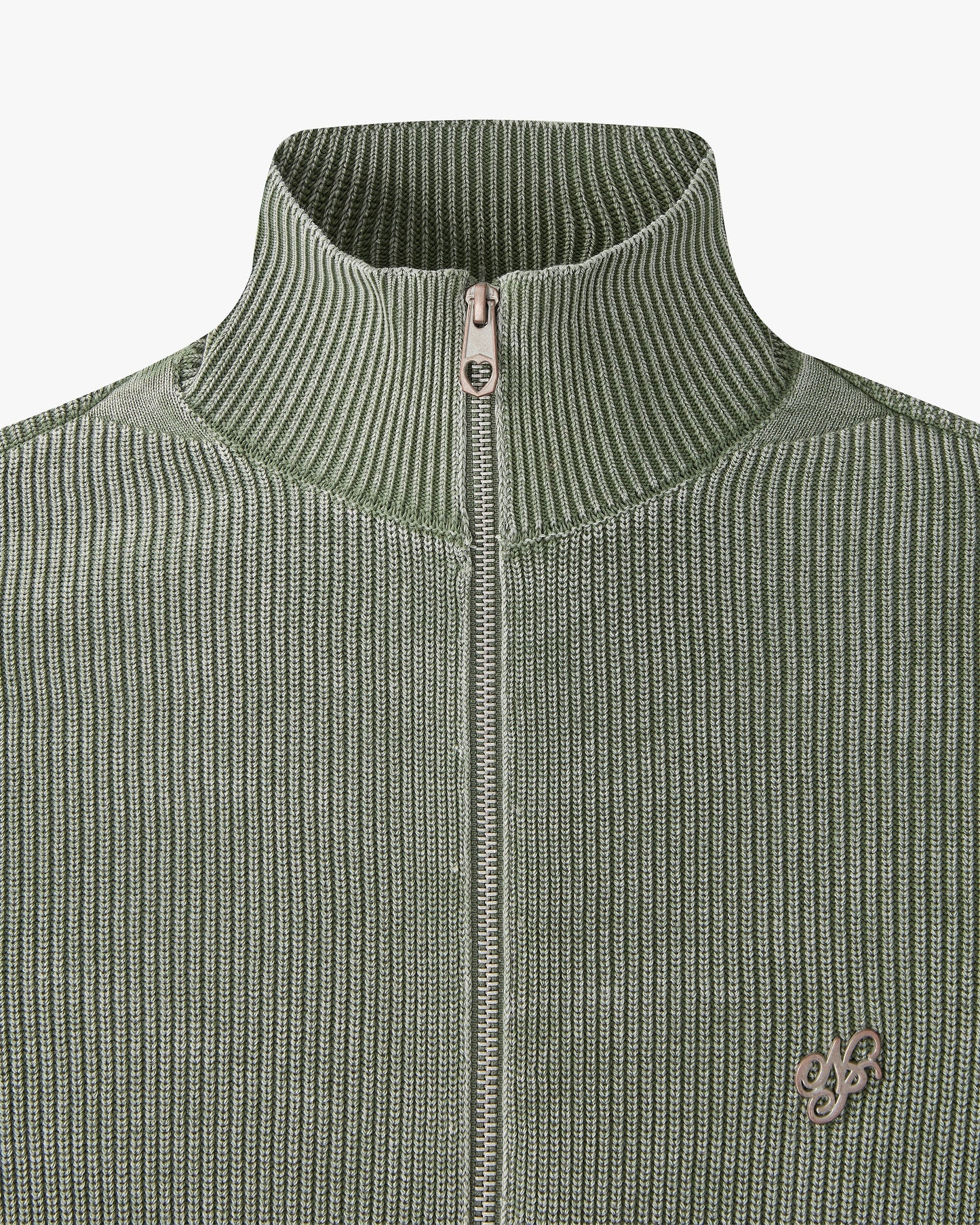Shady Zip-Up Knit Cardigan Green