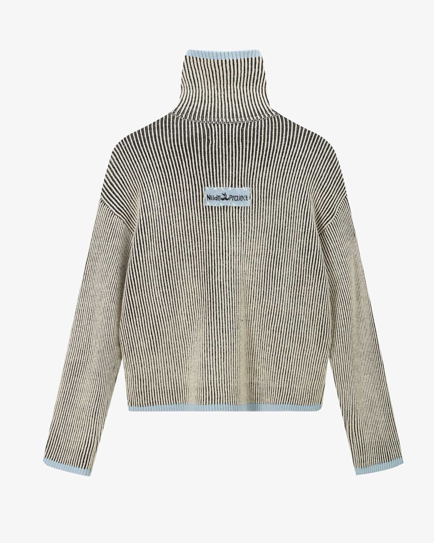 Classy Zip-Up Knit Cardigan Blue
