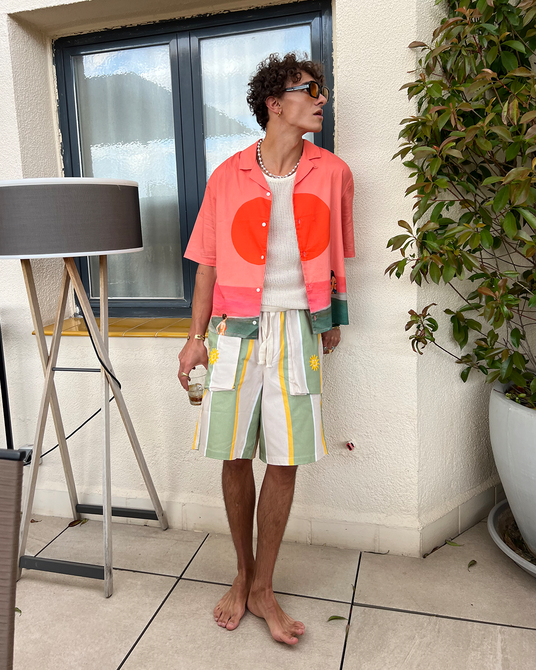 Esvedra Shorts Beige/Green