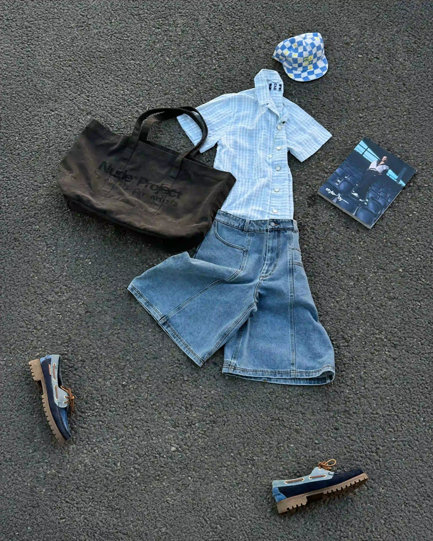 Updown Denim Shorts