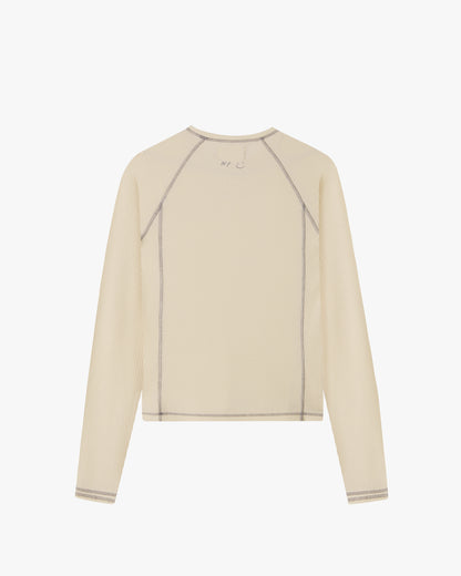 Waffle Long-Sleeve Tee 2 Pack Marshmallow/Black