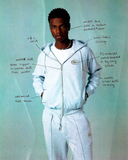 Essentials Zip-Up Hoodie Grey Melange