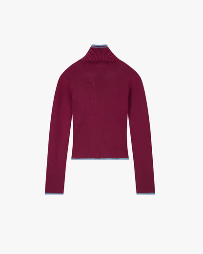 Kiddo Full-Zip Knit Burgundy