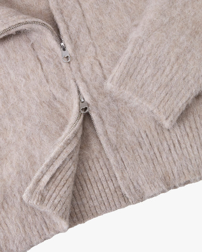 Alpachino Zip-Up Knit Beige