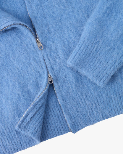 Alpachino Knit Zip-Up Blue