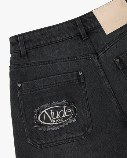 Basic Denim Shorts Black