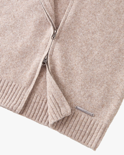 Sweet Zip-up Knit Beige