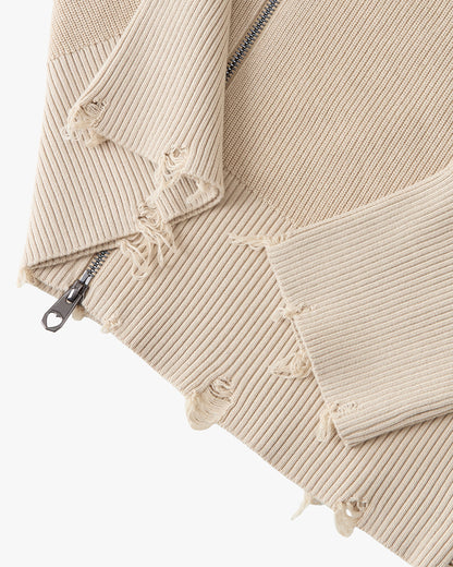 Besito Knit Zip-Up Beige