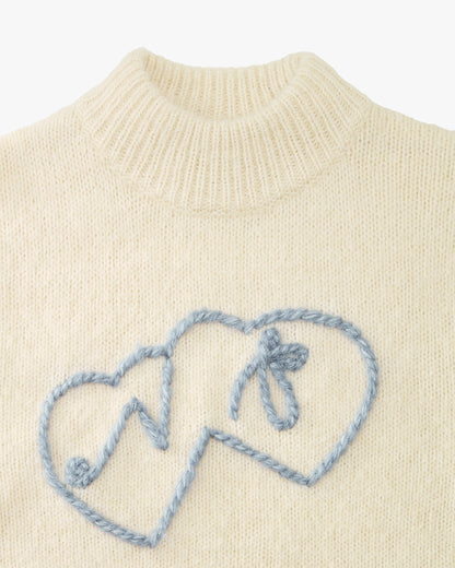 Kitty Knit Sweater White