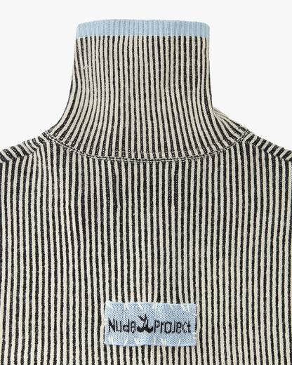 Classy Zip-Up Knit Cardigan Blue