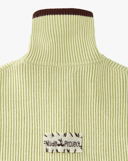 Classy Zip-Up Knit Cardigan Yellow