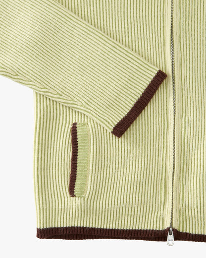 Classy Zip-Up Knit Cardigan Yellow
