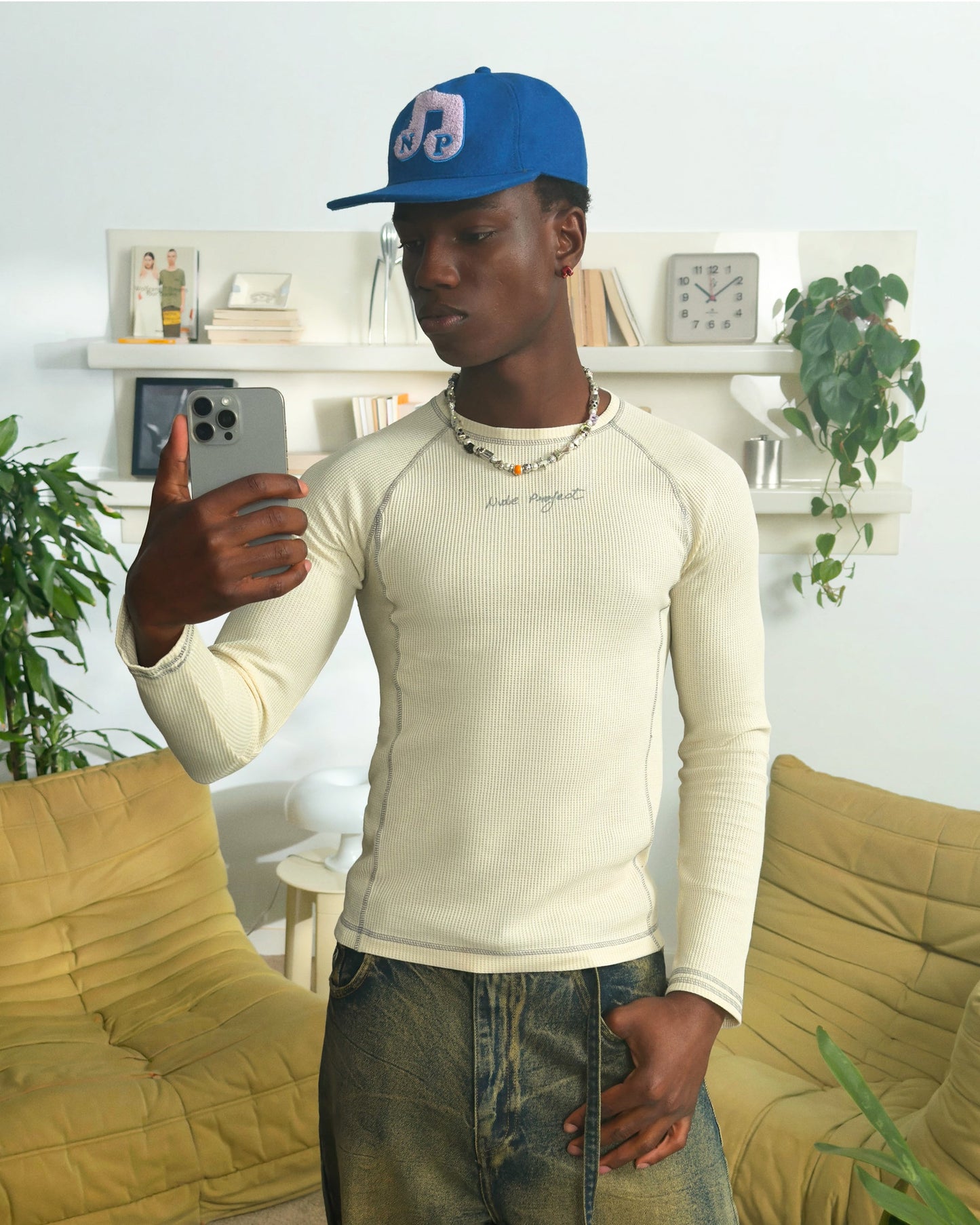 Waffle Long-Sleeve Tee 2 Pack Marshmallow/Black
