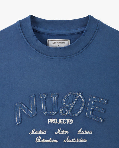 Coffee Break Tee Washed Navy