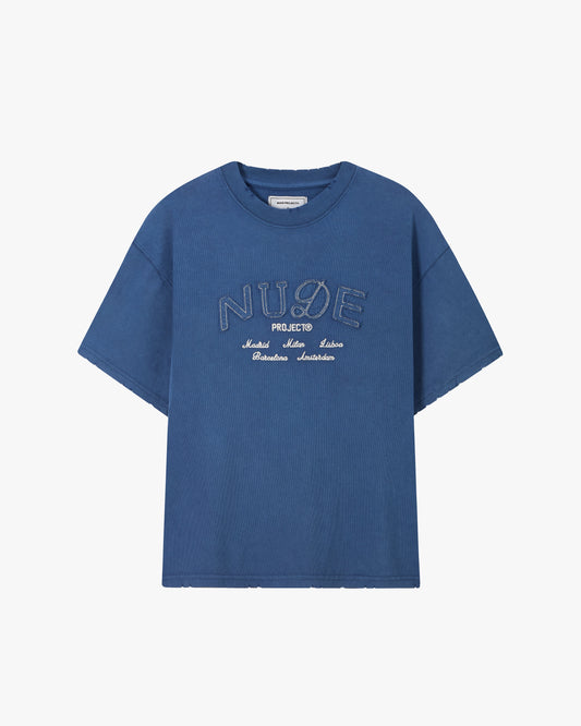 Coffee Break Tee Washed Navy