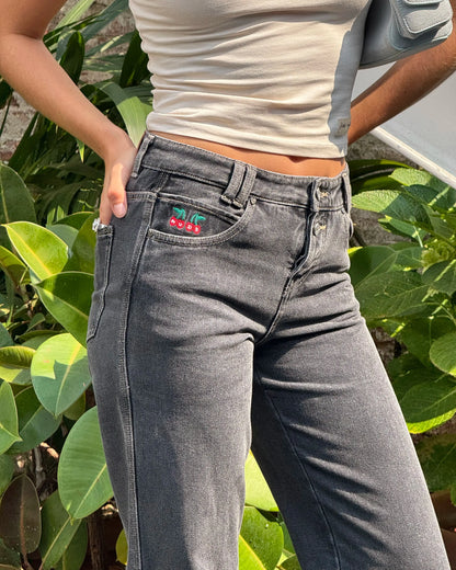 Basic Straight Jeans Black