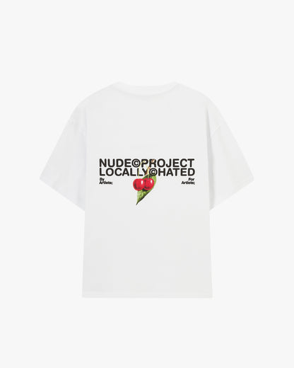 Locally Hated Cherry Tee White