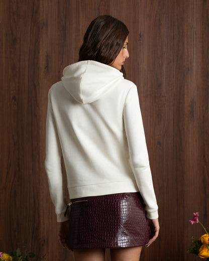 Margarita Zip-up Hoodie Ivory