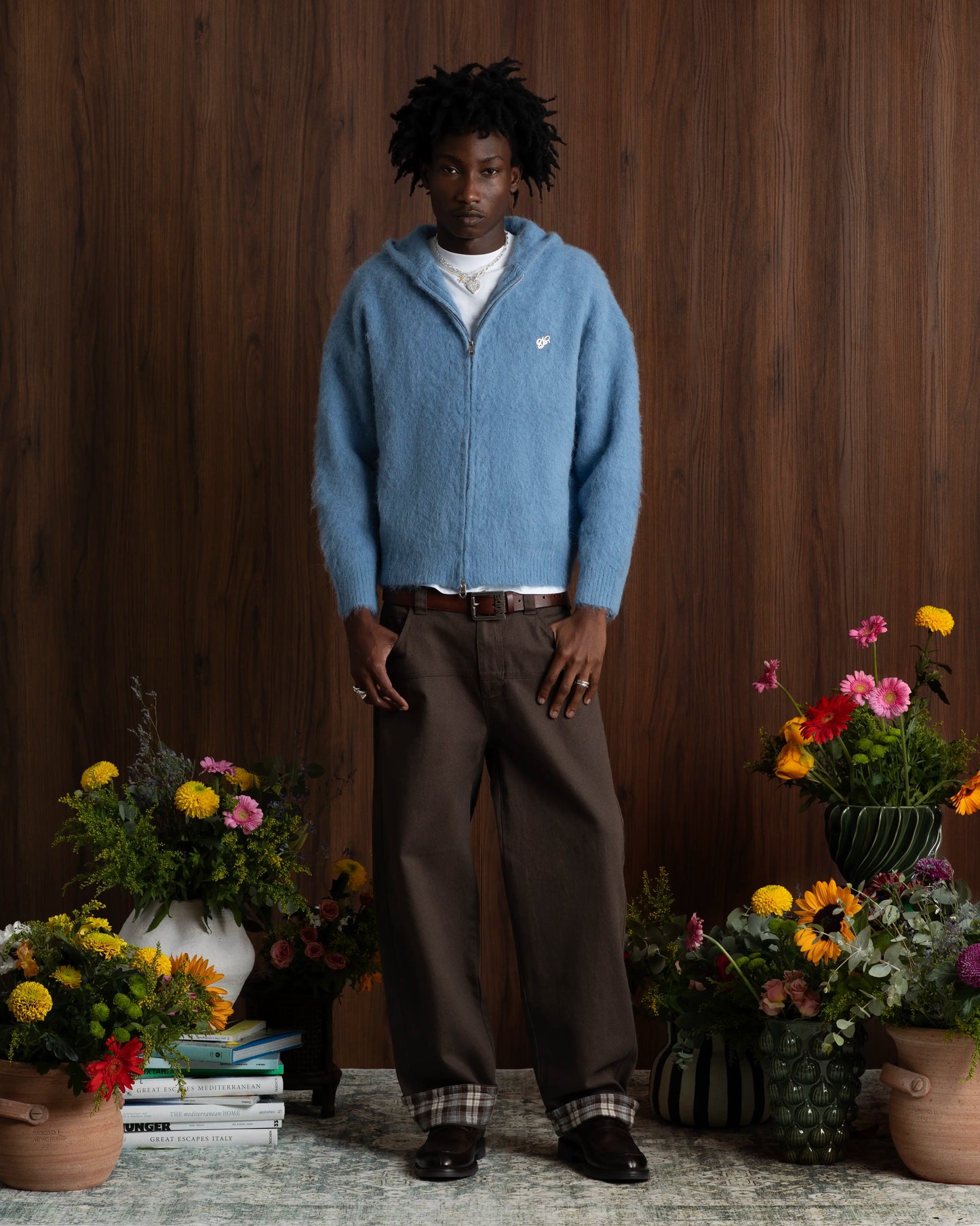 Alpachino Knit Zip-Up Blue