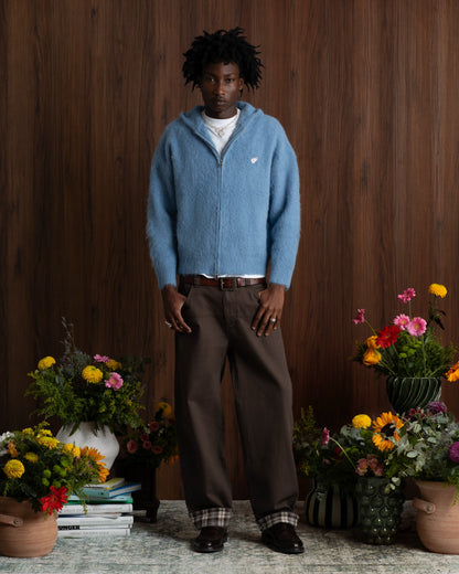 Alpachino Knit Zip-Up Blue